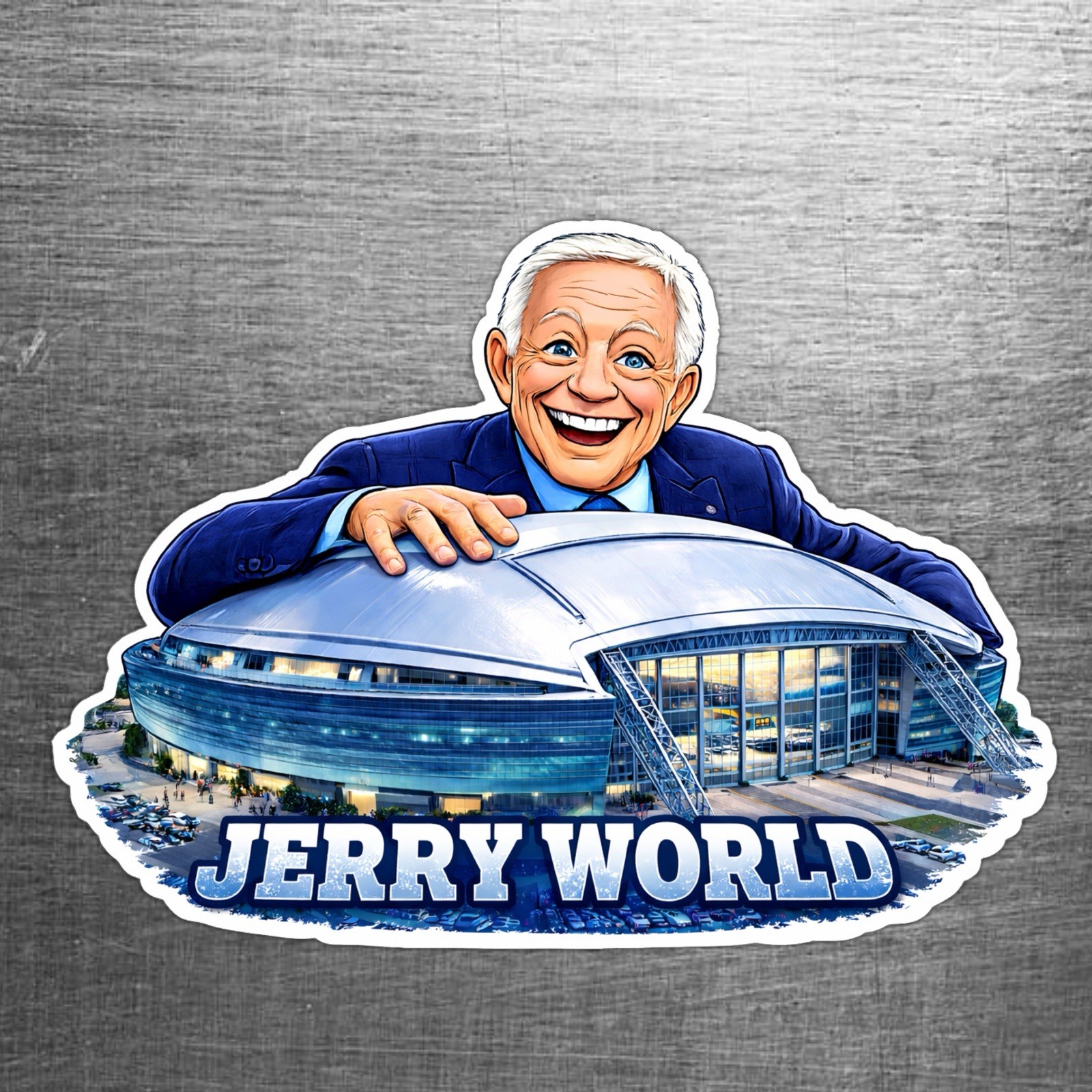 Dallas Football “Jerry World” Jerry Jones Custom Sticker AT&T Stadium