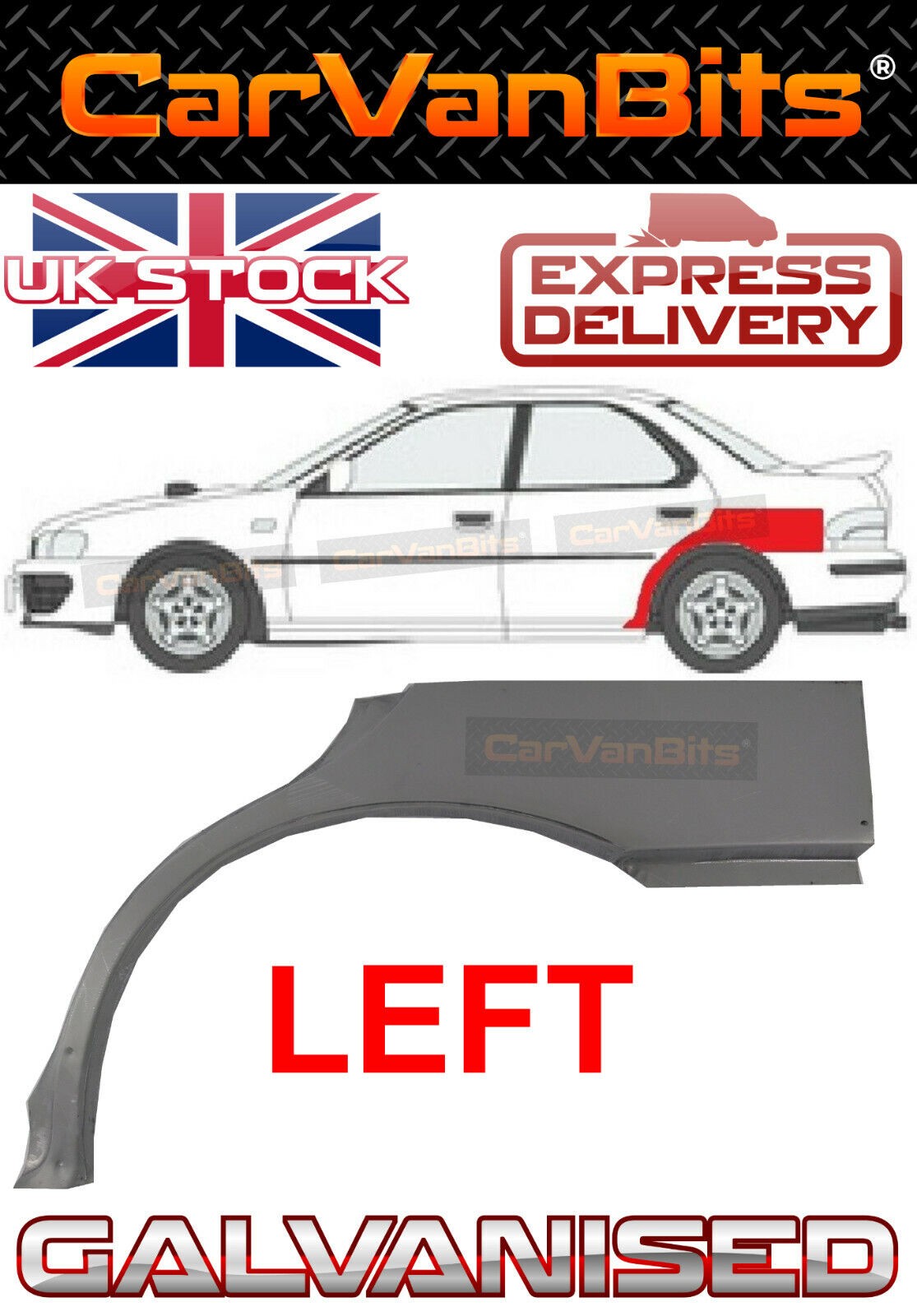 FOR SUBARU IMPREZA GC/GF 92-00 WRX STI REAR WHEEL ARCH REPAIR BODY RUST PANEL NS