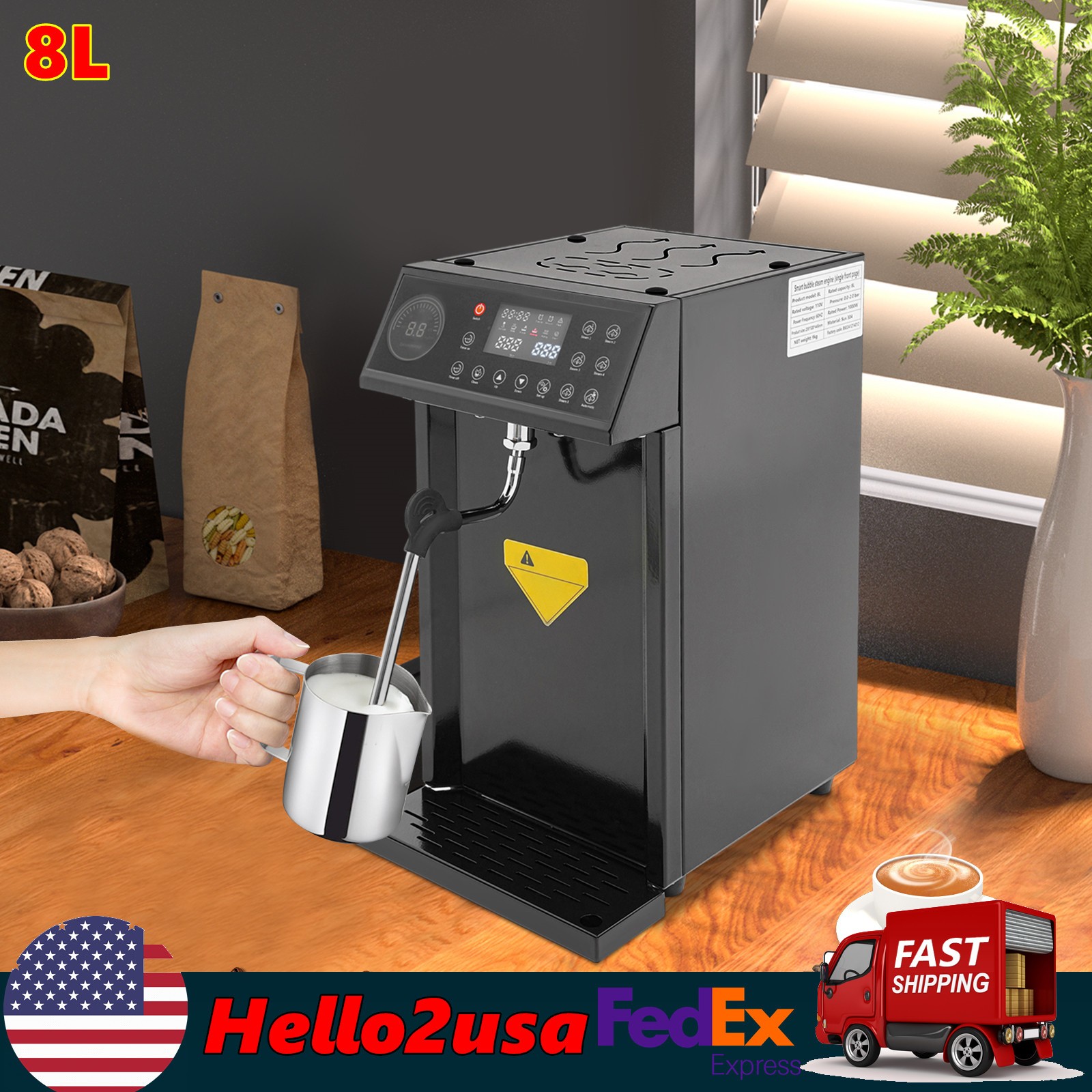 Commercial Steam Milk Frother, Milk Steamer Coffee Foam Maker Frothing Machine