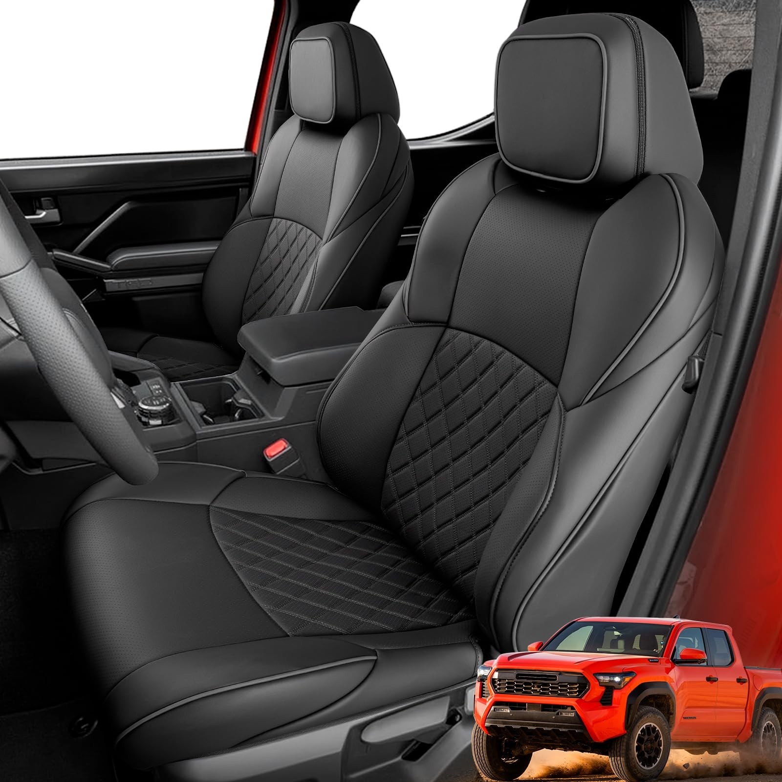 Full Set Seat Covers for Toyota Tacoma 2024-2026 4th Gen (Double Cab Gas Only...