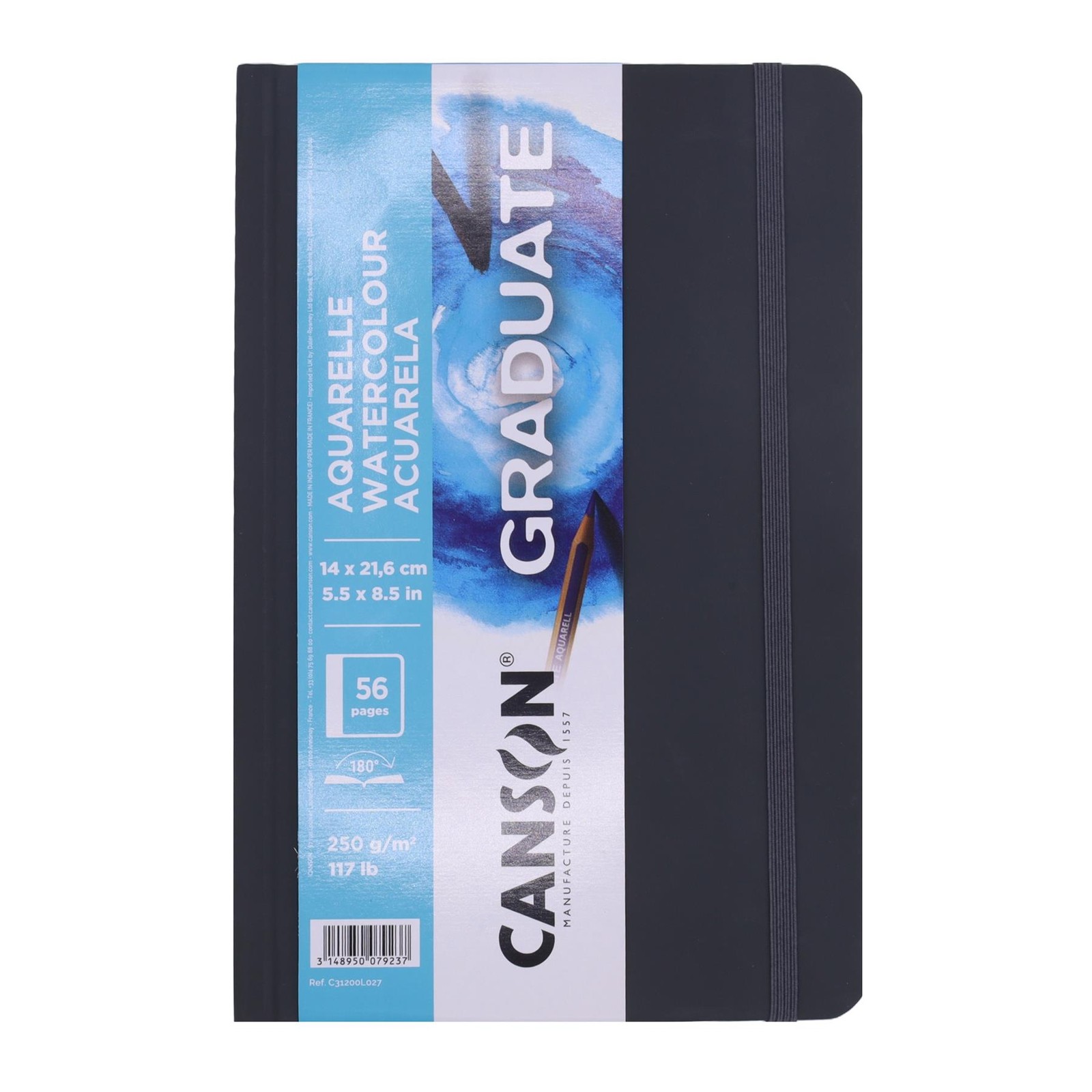 Canson Portrait Graduate Watercolour Pad 5.5x8.5" – 250gsm, Hardback, 28 Sheets