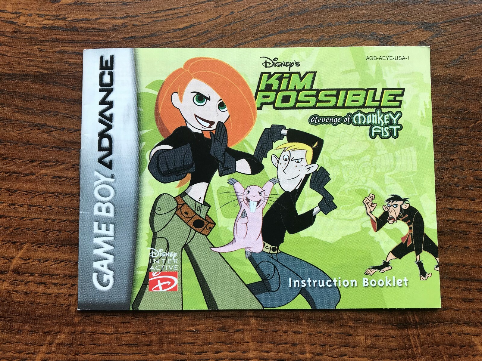 Kim Possible Revenge of Monkey Fist Gameboy Advance Instruction Manual Only
