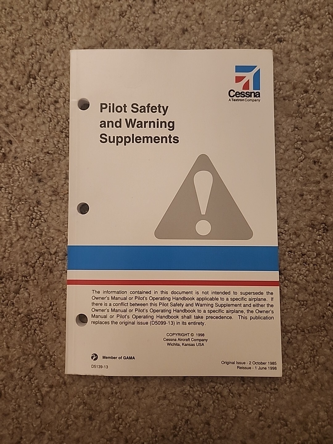 Cessna Pilot Safety and Warnings Supplement D5139-13