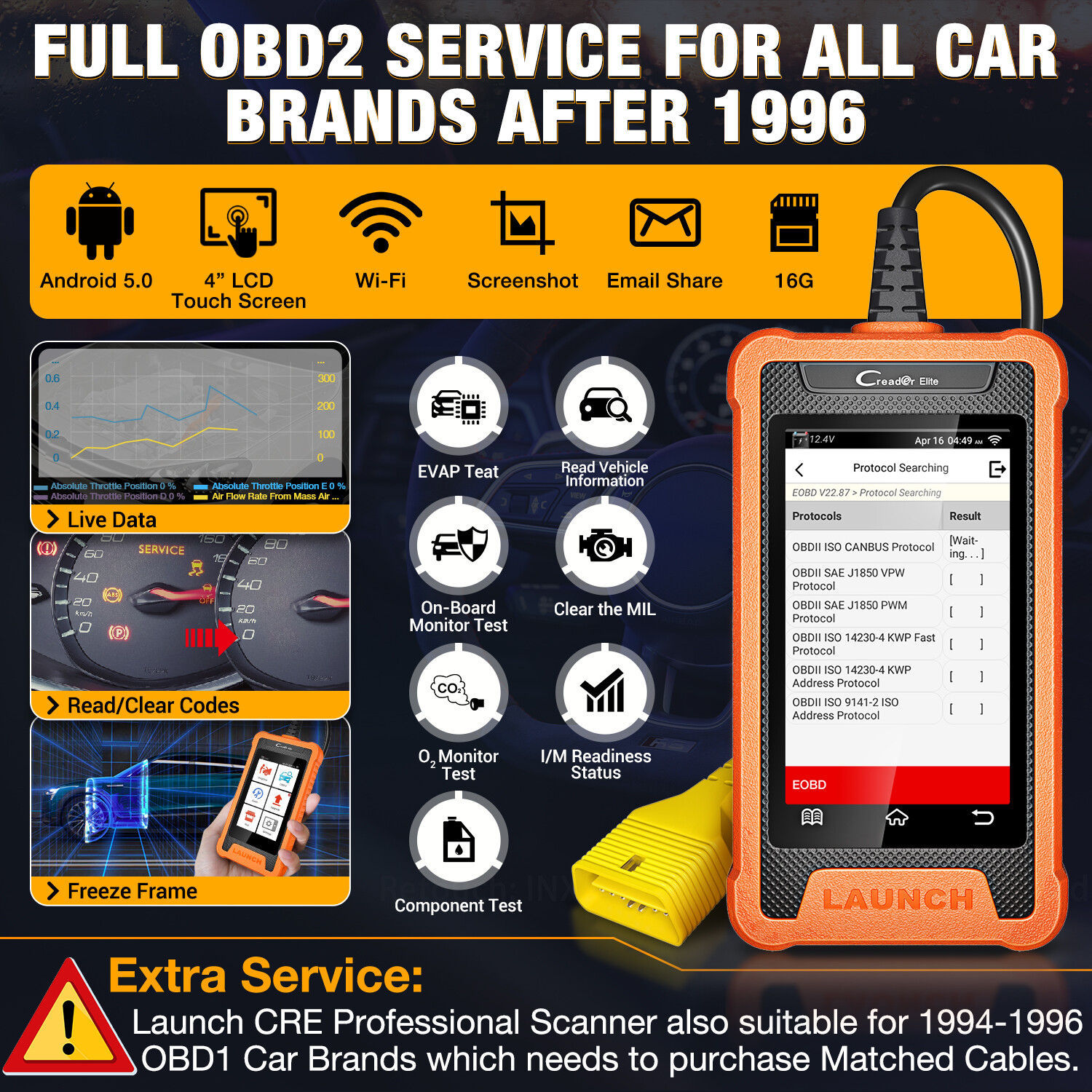 2025 LAUNCH Creader Elite for GM Car OBD2 Diagnostic Tool Scanner ECU Key Coding