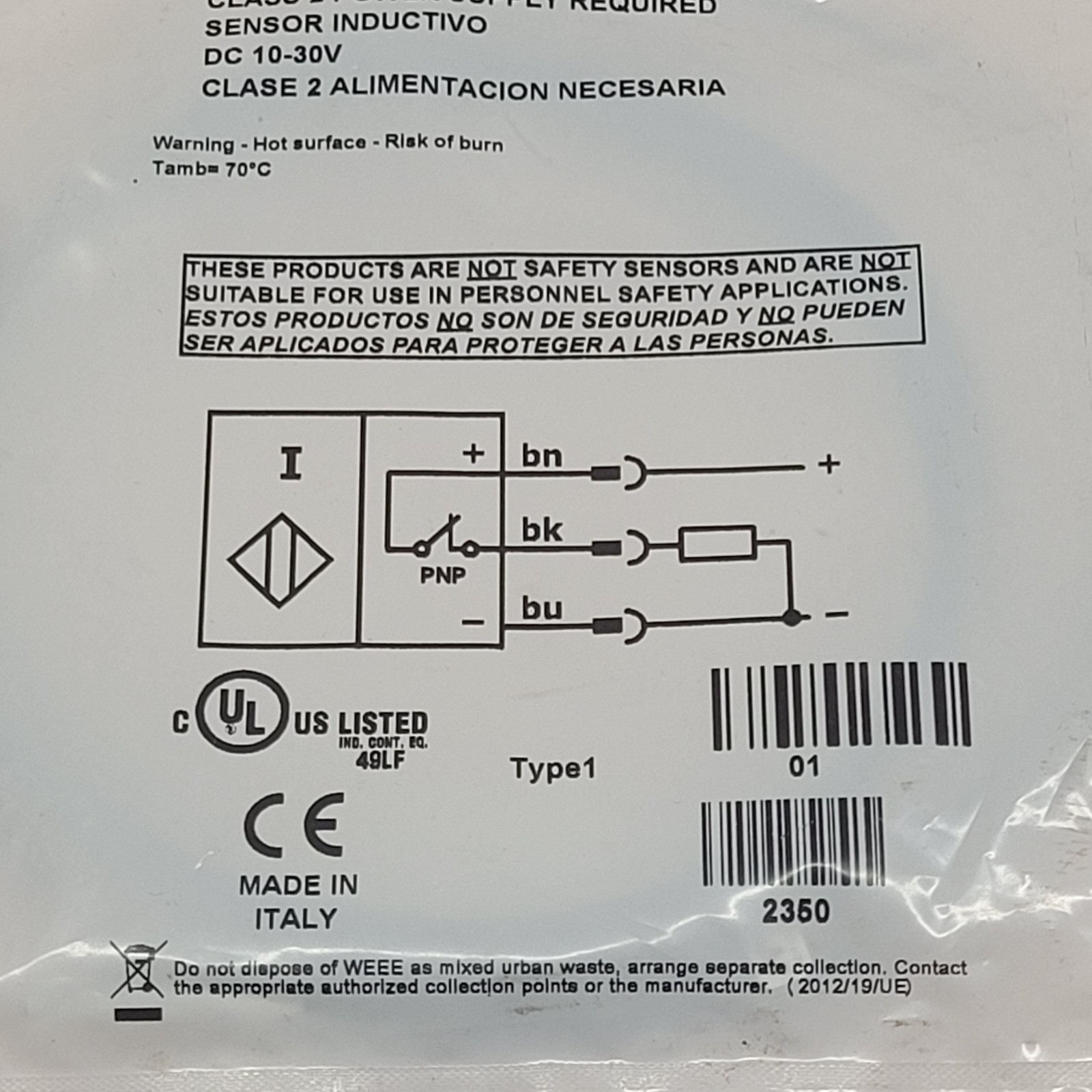 Micro Detectors AC1-CP-3A Inductive Proximity Switch - NEW