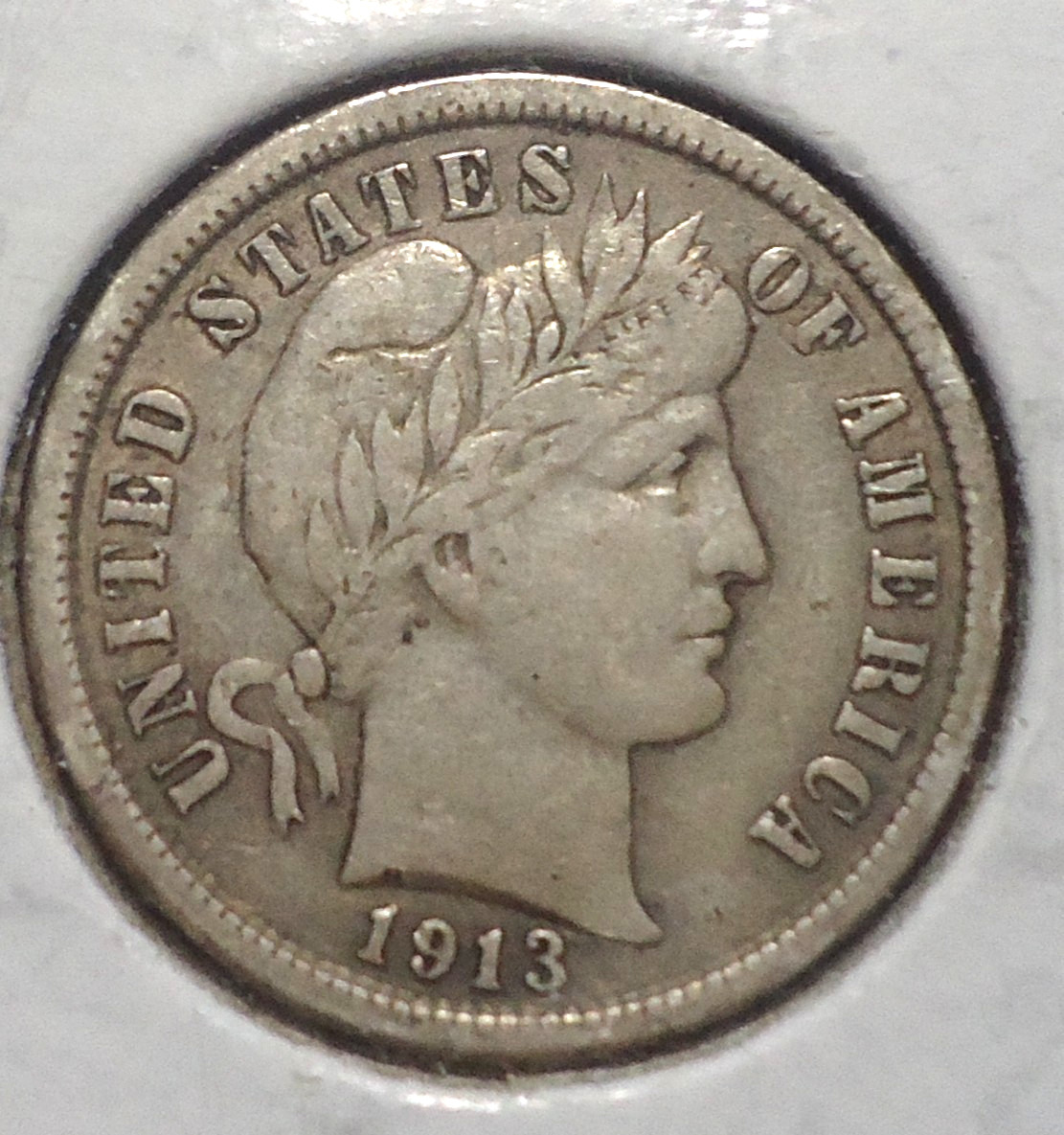 1913 Very Fine+ VF+ Philadelphia Barber silver 10C dime INV#B10 FREE SHIPPING!