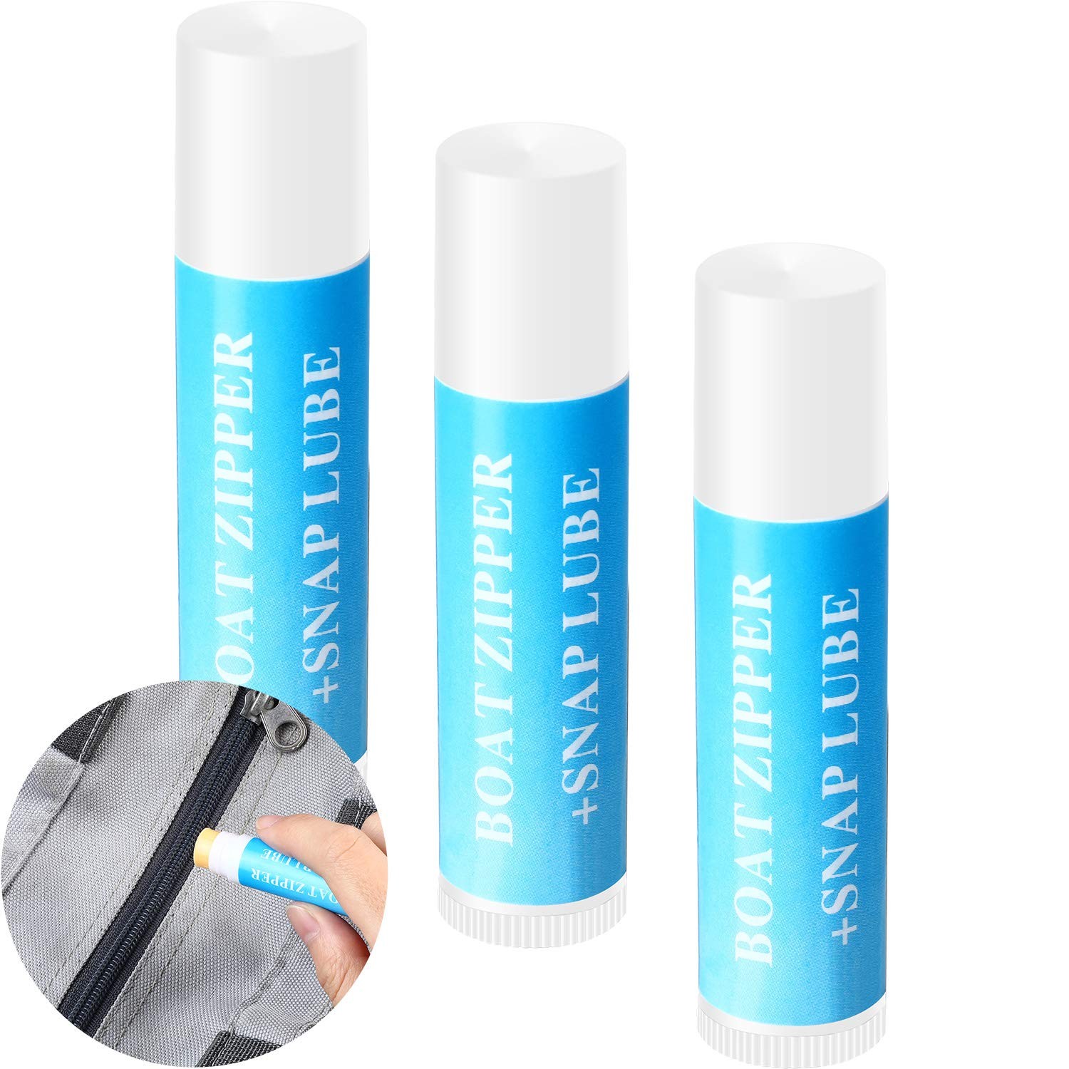 BBTO 3 Pcs Zipper Wax Snap and Lubricant 0.14 Ounce (Pack of 3), Black