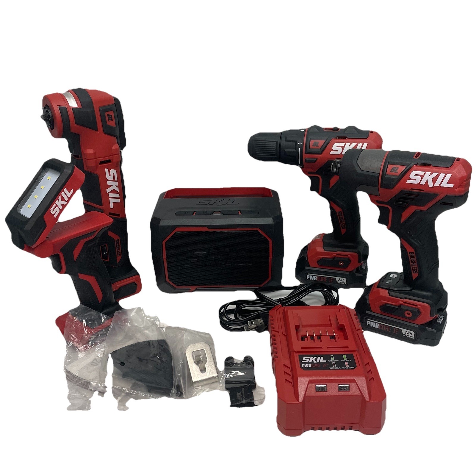 Skil Power Tool Set – Drill, Impact, Multitool, Charger, Batteries (2), Light
