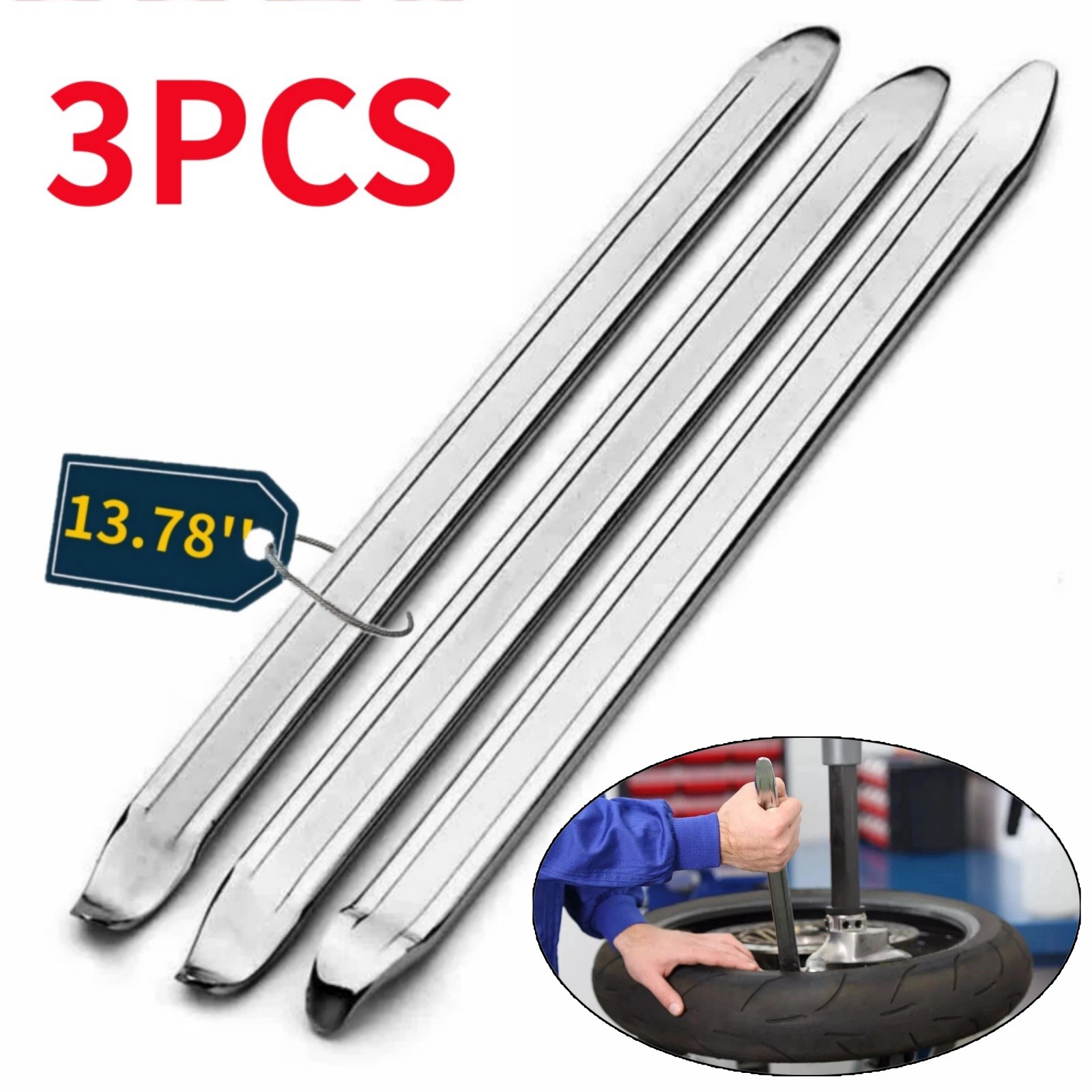 3PCS 13.78" Tire Iron Set Motorcycle Tire Changing Spoons Levers Tools Scooter