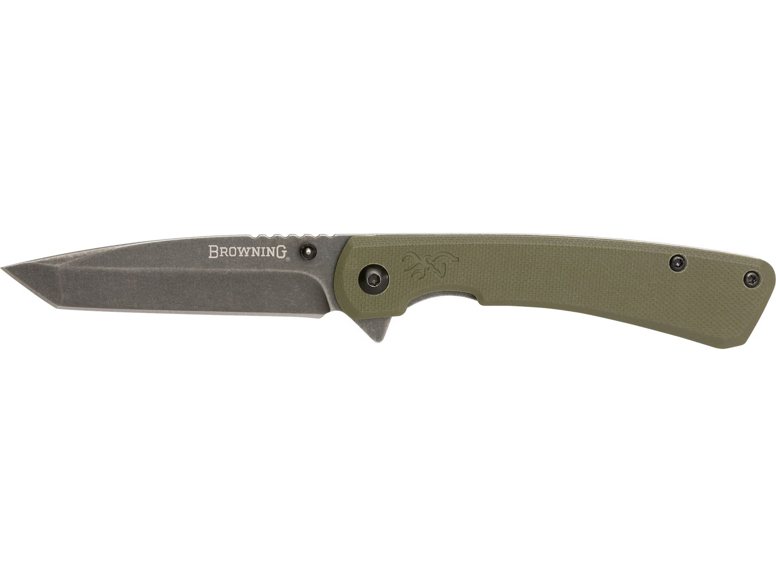 Browning Branded Rock Assisted Opening Pocket Knife 3" Tanto Point 7Cr17MoV