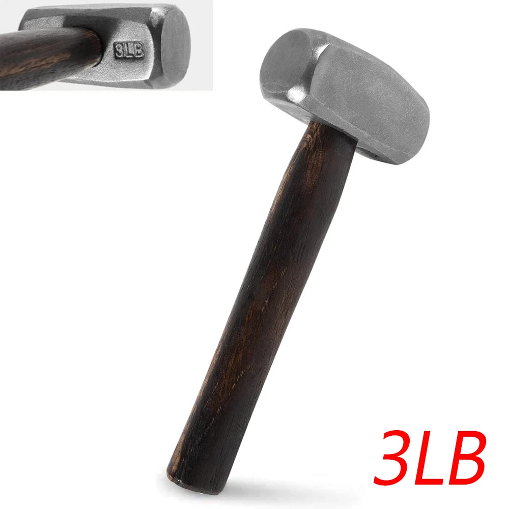 Blacksmith 3LB Handmade Forge Hammer for Farrier Knife Maker Metal Work Tool