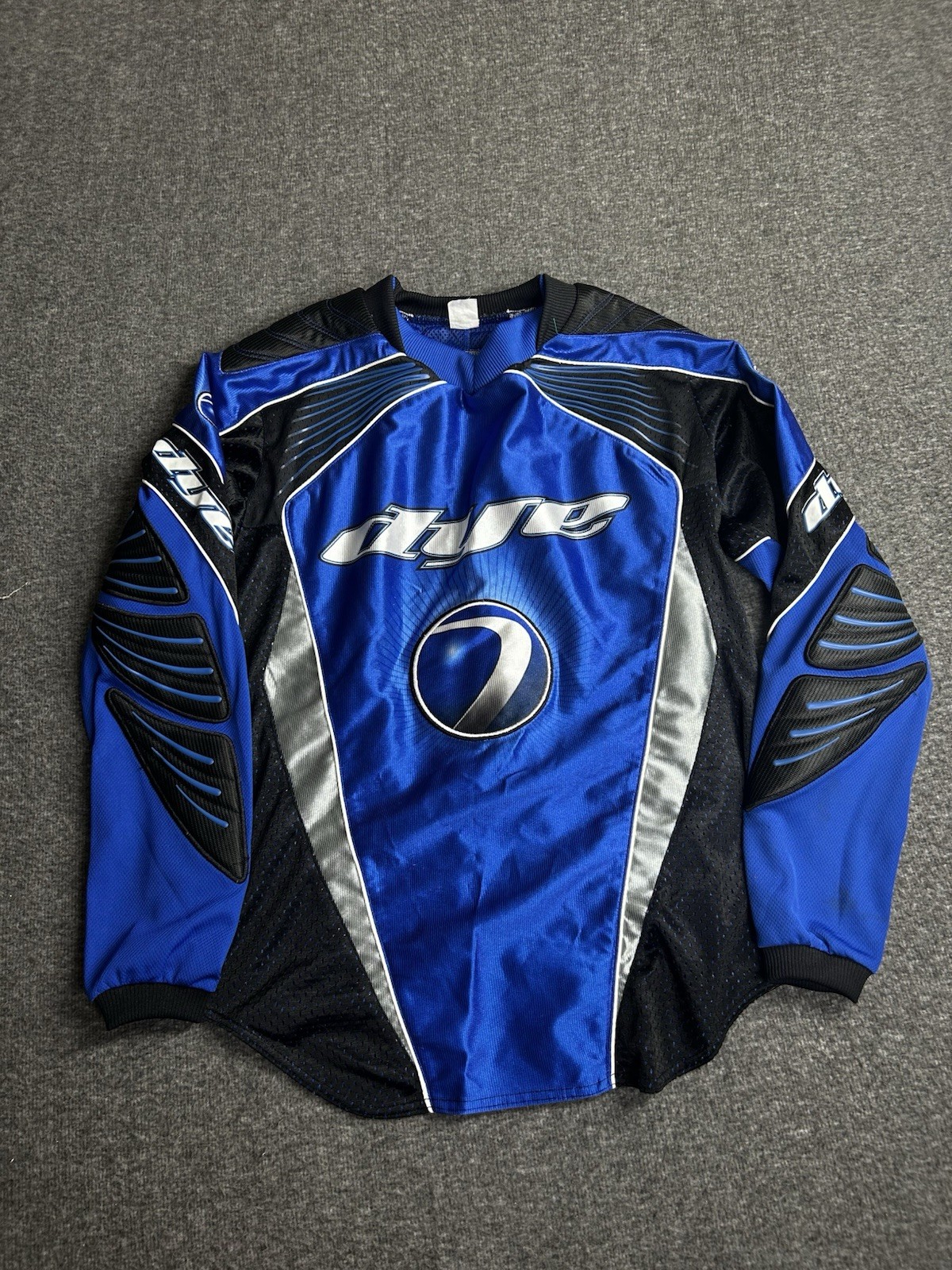 VTG Dye Paintball Jersey Boys Medium Blue C6 Padded Long Sleeve Pullover Y2K