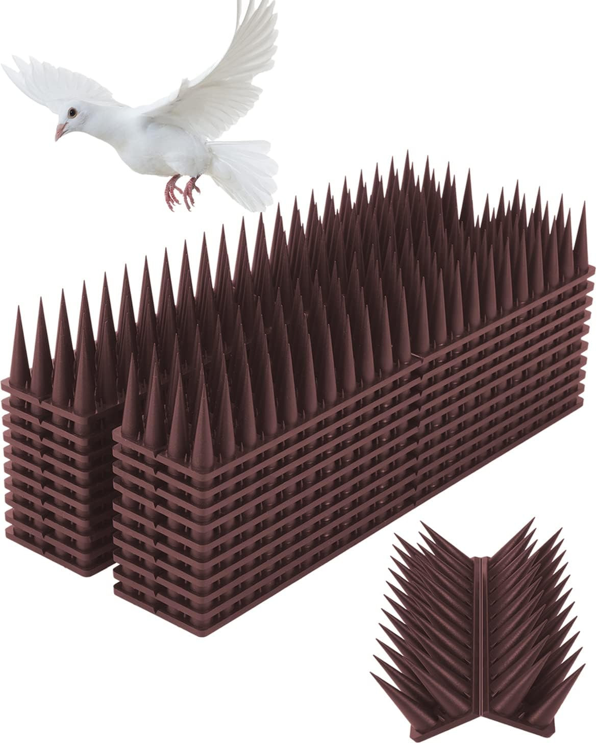 Bird Spikes, 20 Pack High Thorn Pigeon Deterrent, Pigeon Spikes for Small Bird C