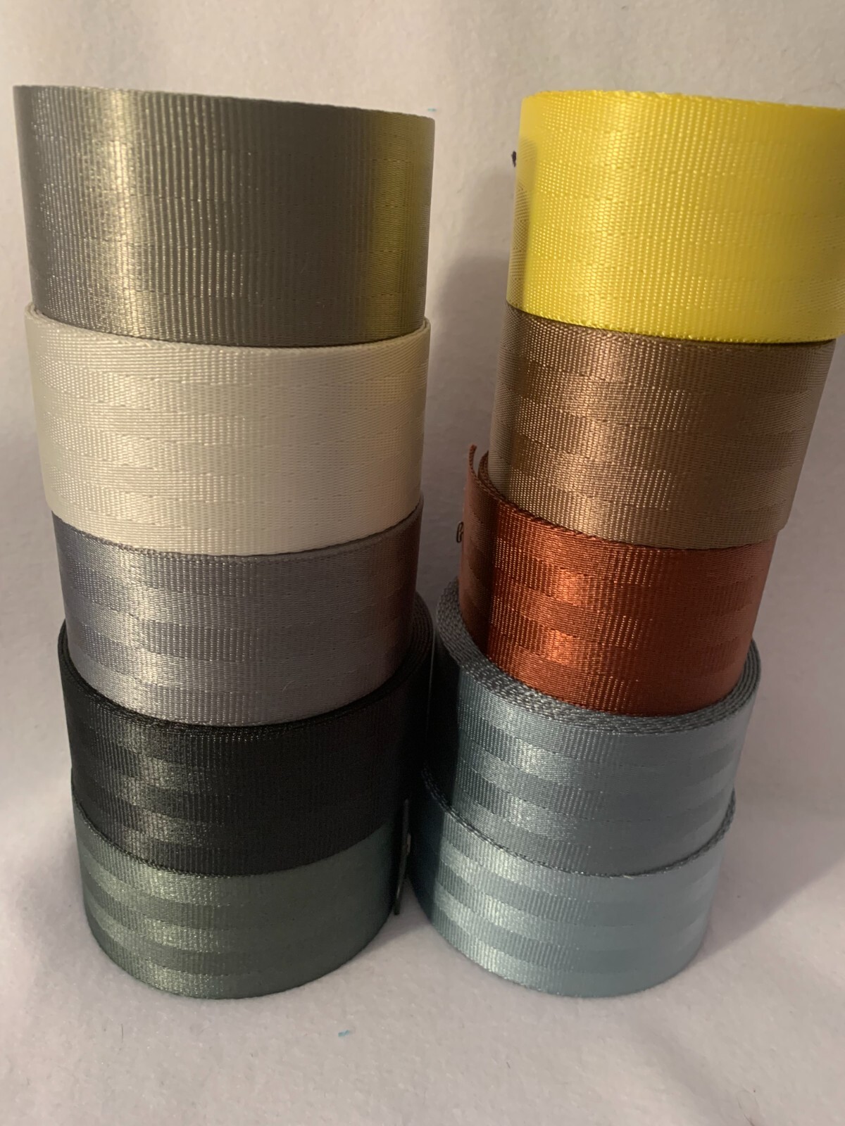 2" Seatbelt Polyester Webbing Straps 5 & 7 Panel, various colors & amounts