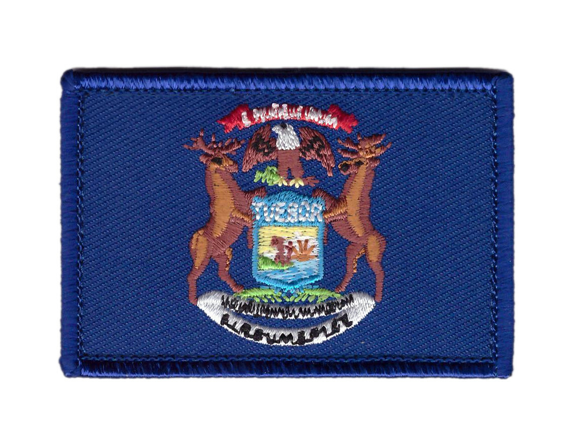 Michigan State Flag Chicago Patch for VELCRO® BRAND Hook Fasteners