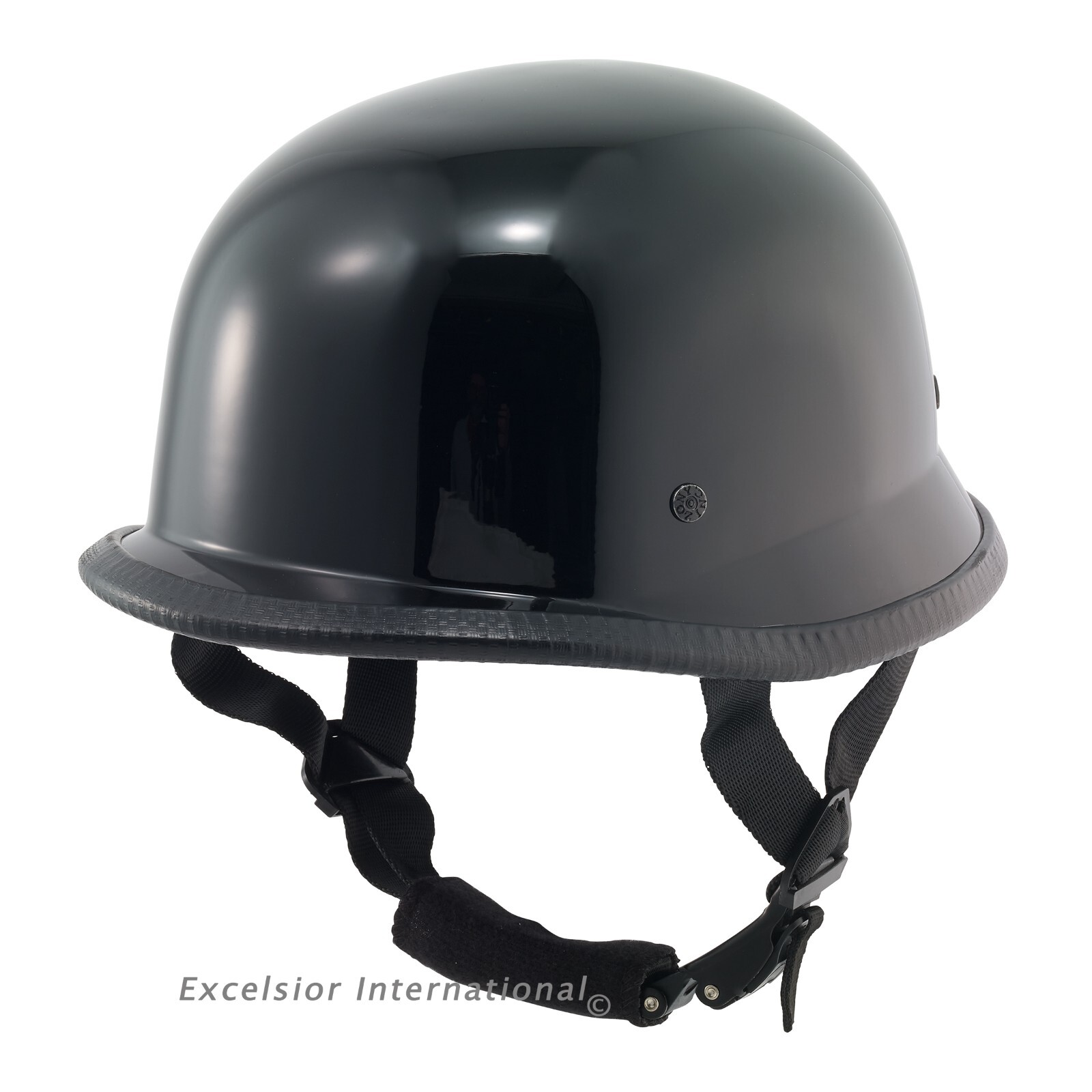 German Novelty Shiny Black Motorcycle Half Helmet Cruiser Biker S,M,L,XL,XXL