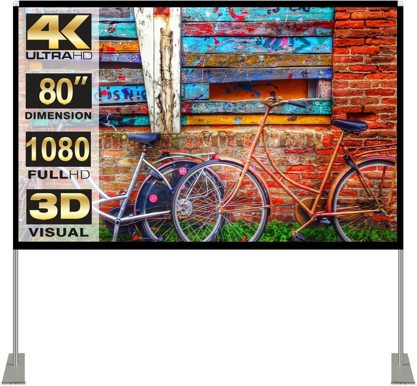 80 Inch Portable 4K HD Projector Screen - Ultimate Outdoor Cinema Experience