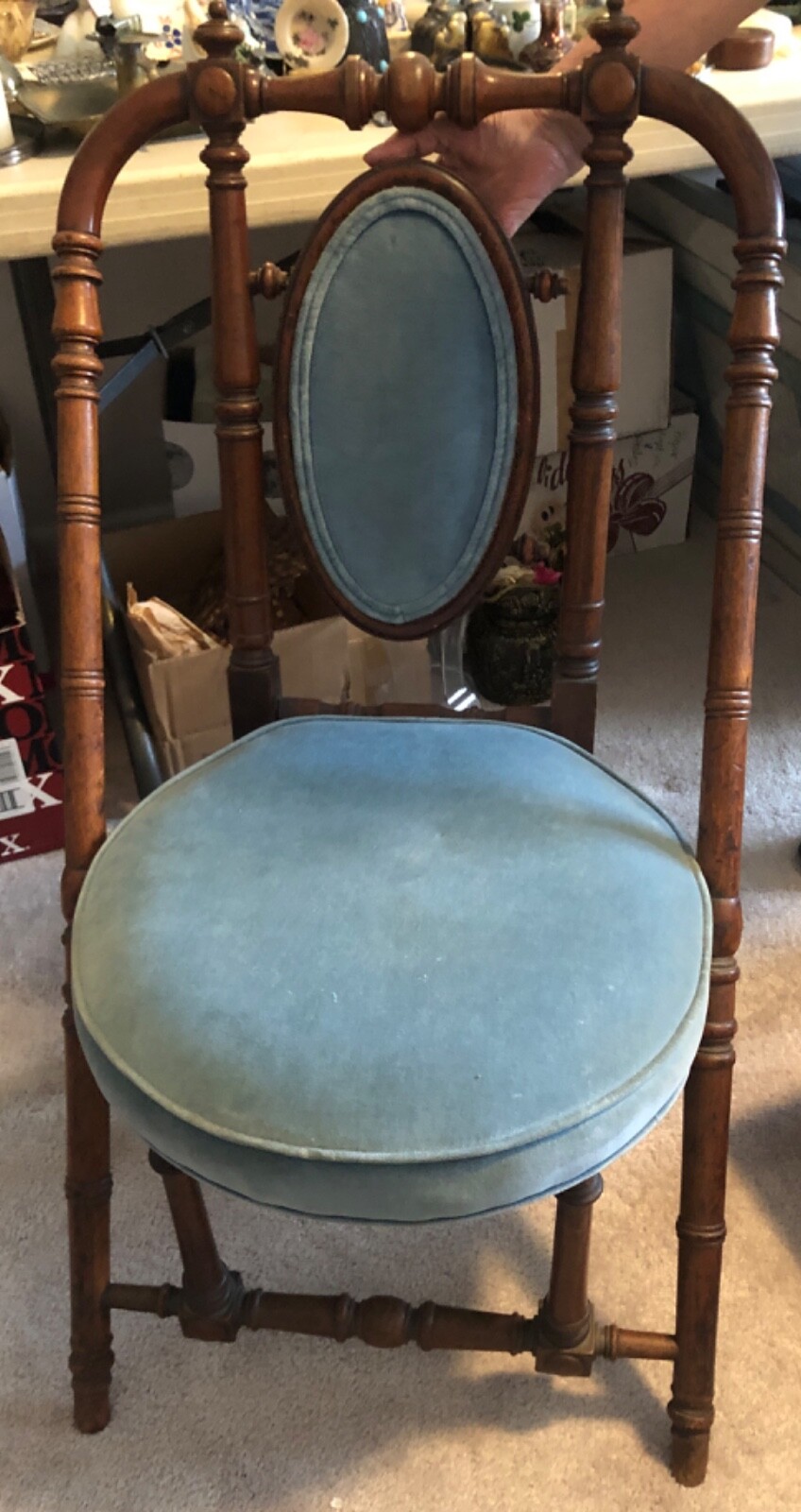 Antique Victorian Carved Walnut Rocker Chair by George Hunzinger Circa 1869 NY
