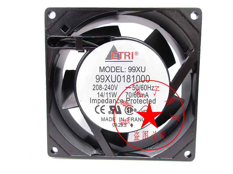 1PC ETRI 99XU0181000 208-240V 14/11W High Temperature Resistant Cooling Fan #