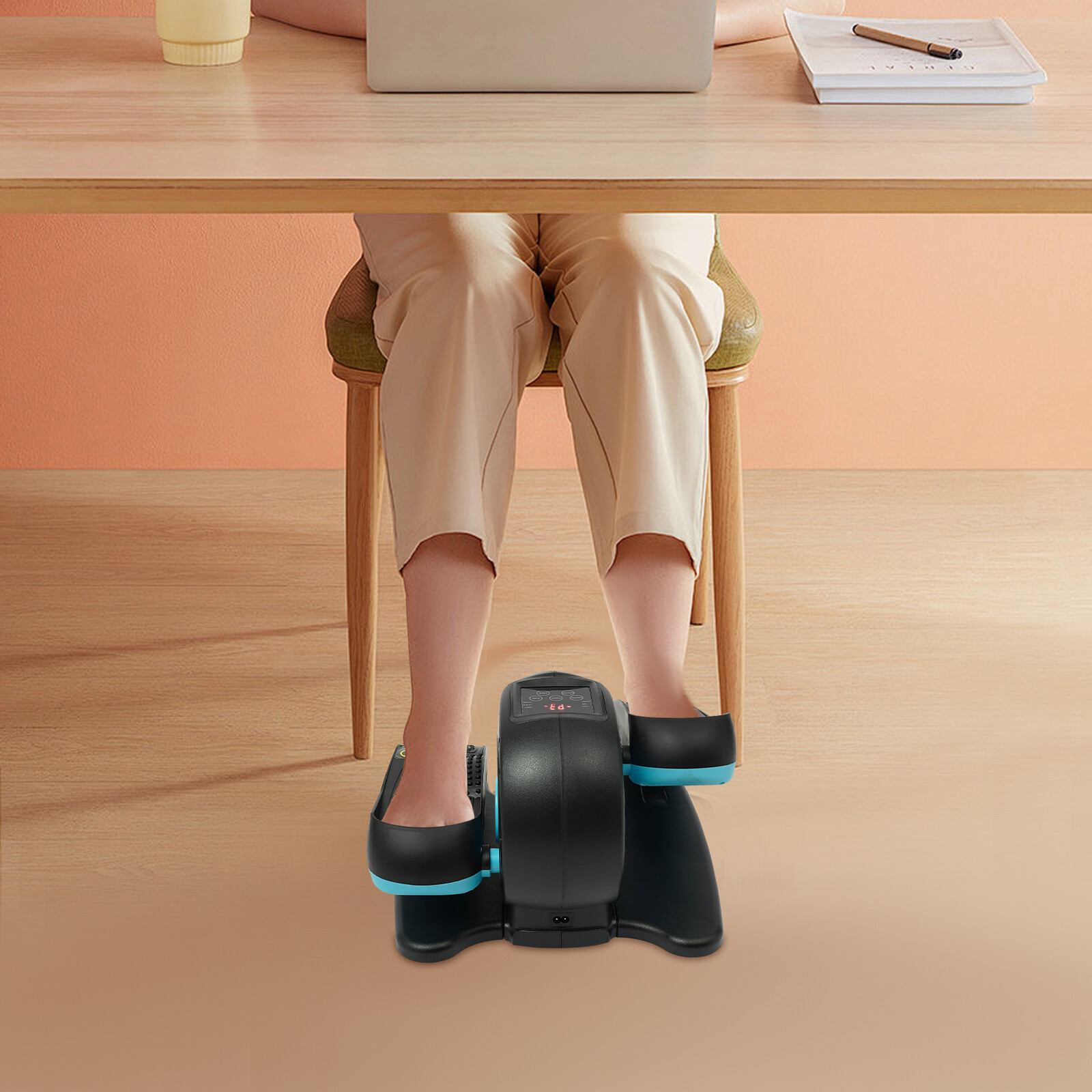 2 in 1 Under Desk Elliptical Machine Ellipse Leg Exerciser for Seniors & Adults