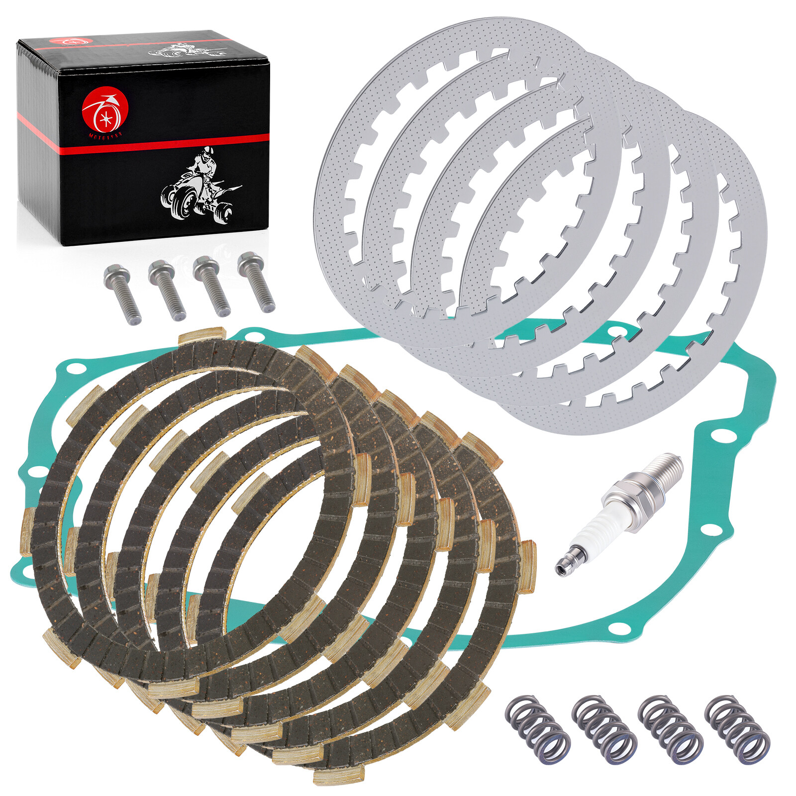 Clutch Friction Steel Plates Spring & Gasket Kit for Honda XR200 XR200R ATC200X
