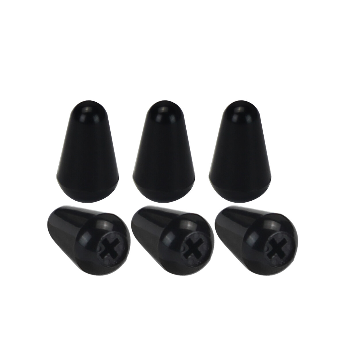 New 6pcs Black Guitar 5-Way Switch Knobs Tip Caps Plastic for FD ST Guitar