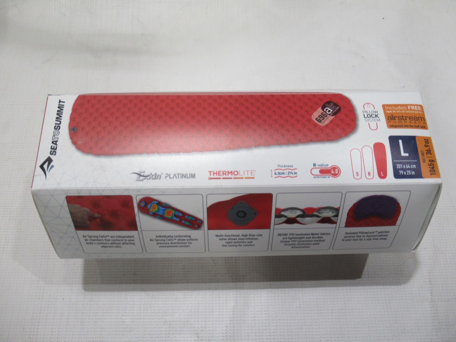 Sea to Summit Comfort Plus Insulated Large Red Sleeping Mat Pad Air Stream pump