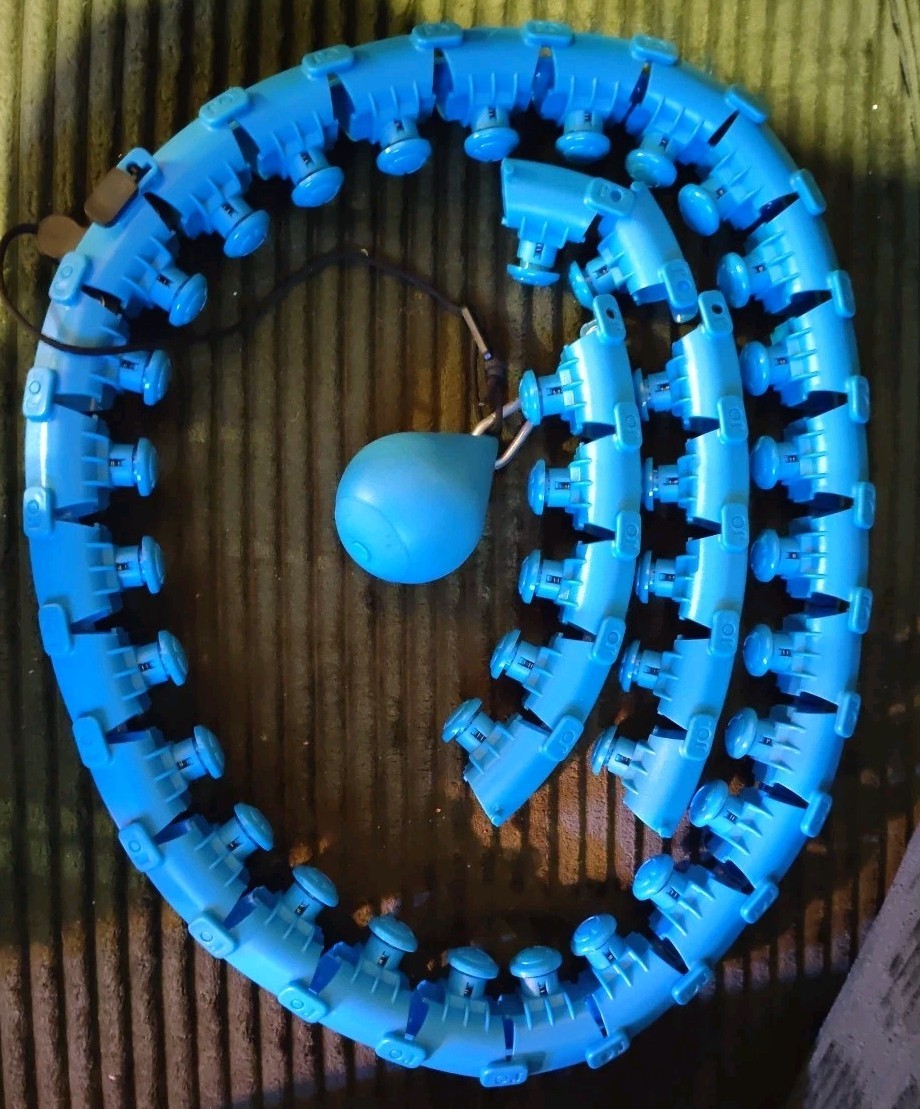 Weighted Fit Hoop Weight Loss, 39 Adjustable Detachable Knots - Blue