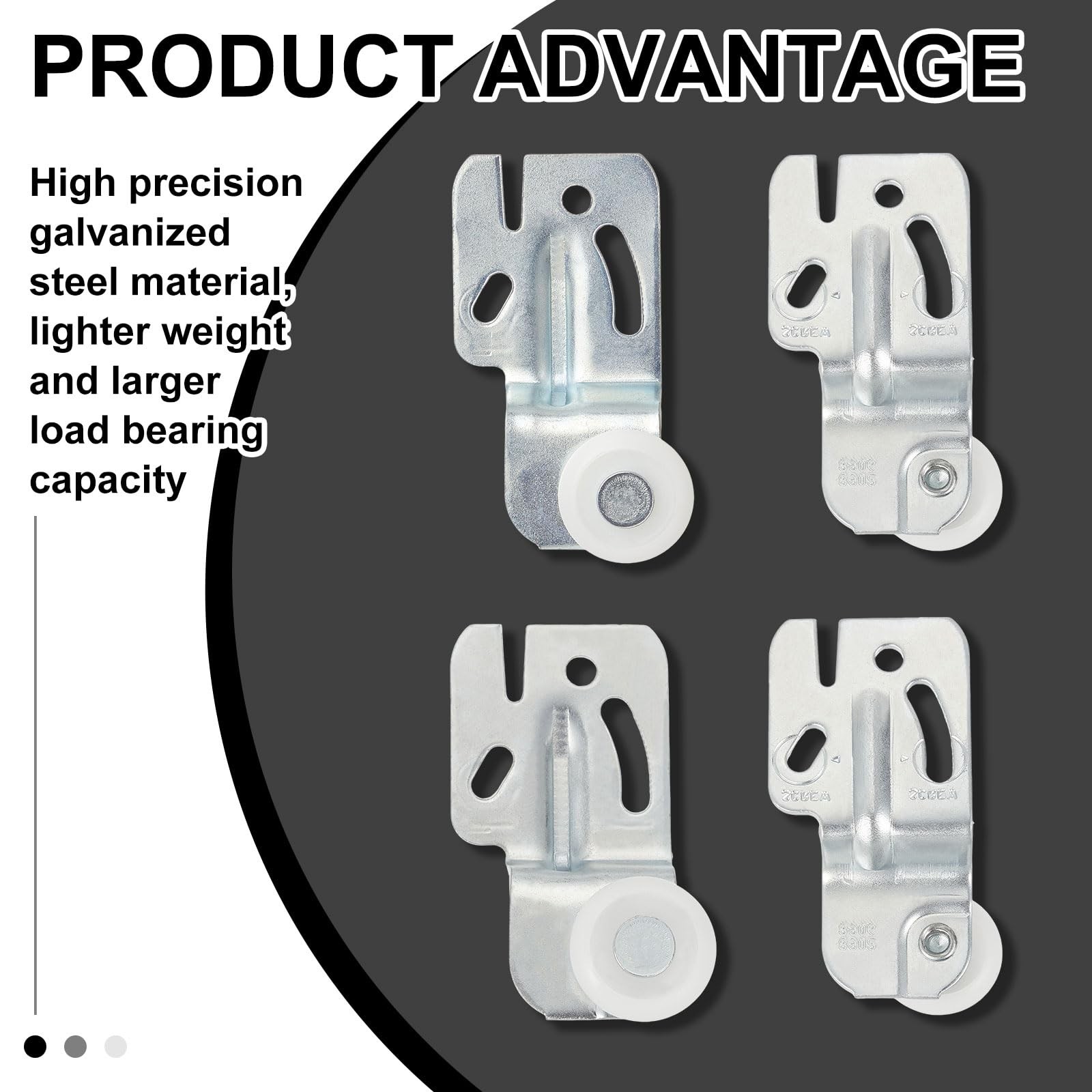 Blulu 4 Pcs Sliding Closet Door Roller Kit Silver