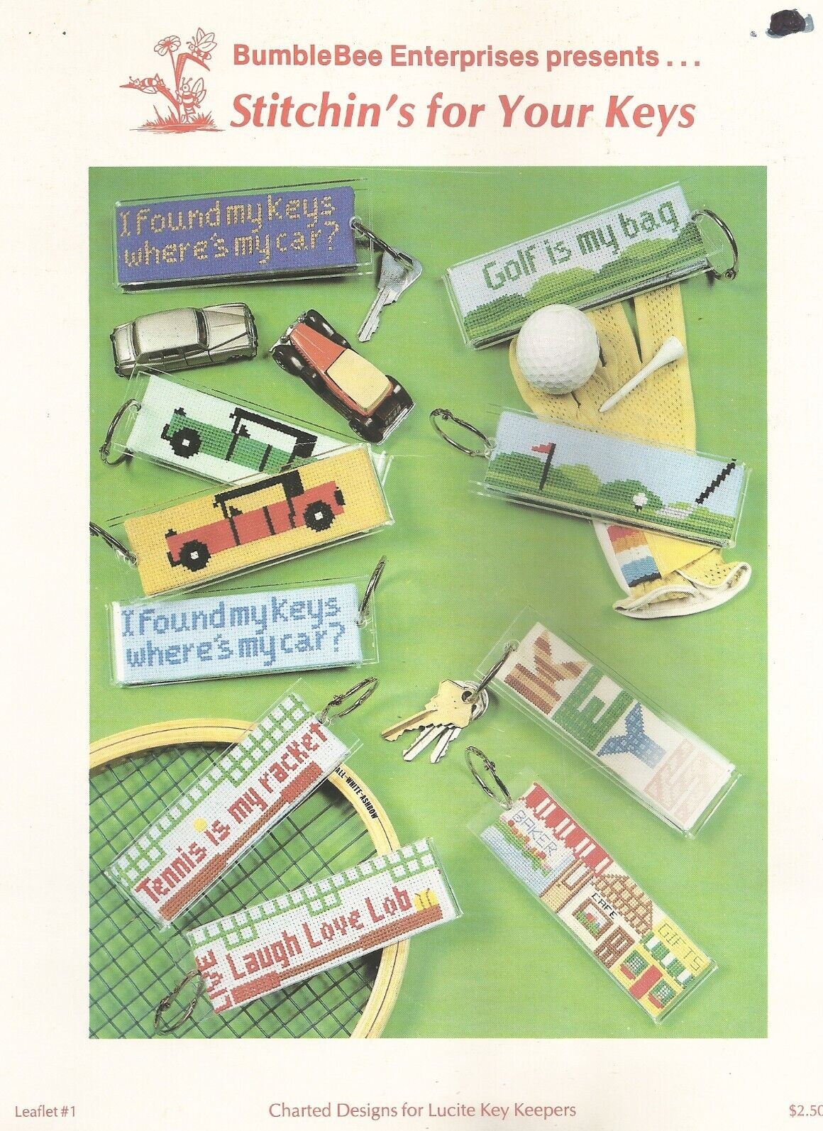 BUMBLE BEE ENTERPRISES STITCHIN'S FOR YOUR KEYS COUNTED CROSS STITCH LEAFLET VTG