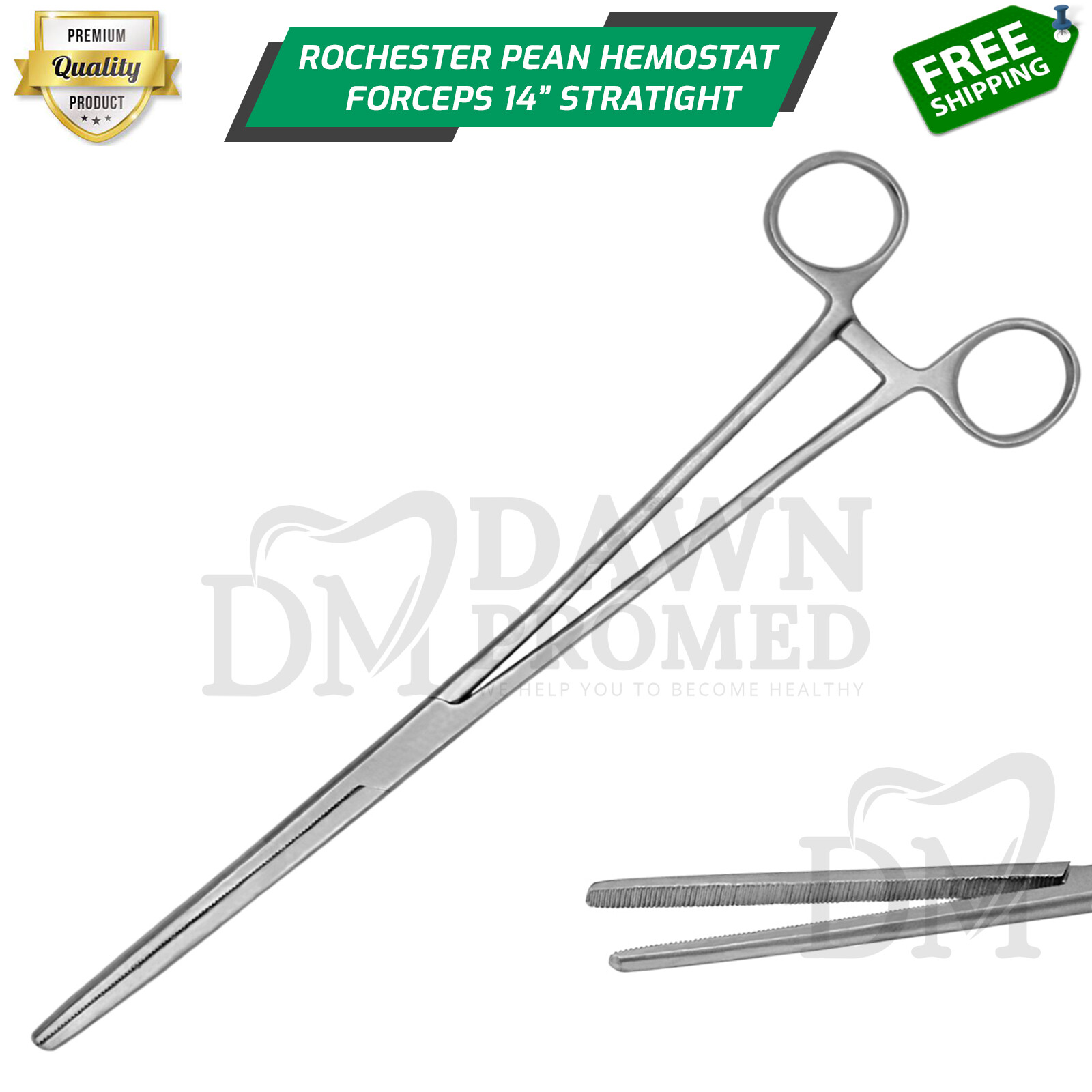 Fishing Hemostat Forceps 14" Straight Pean Forceps Locking Clamps German Grade