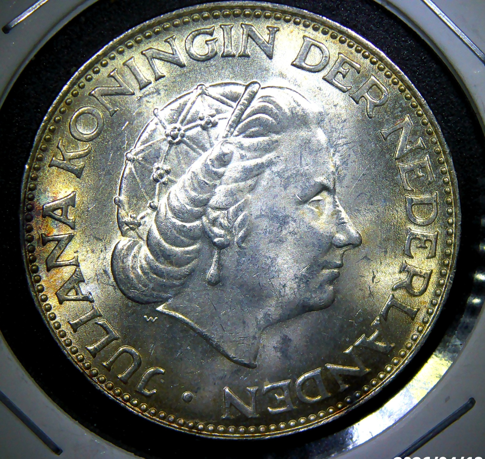 1963 ** Netherlands 2 1/2 Gulden ** Queen Juliana Silver Coin ** GEM **