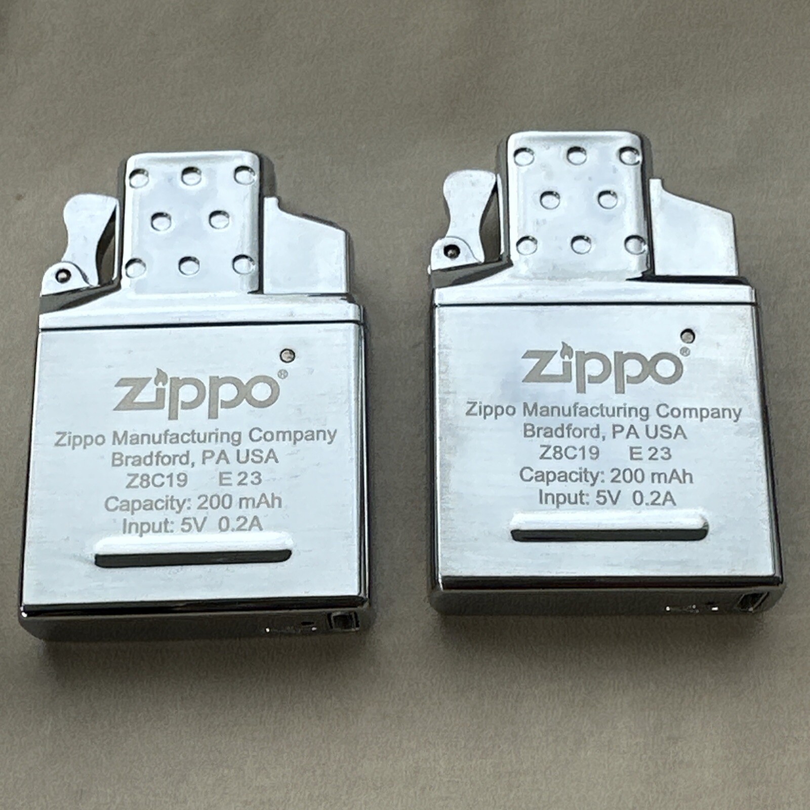 2 X Zippo Arc Lighter Insert. NEW UNUSED.