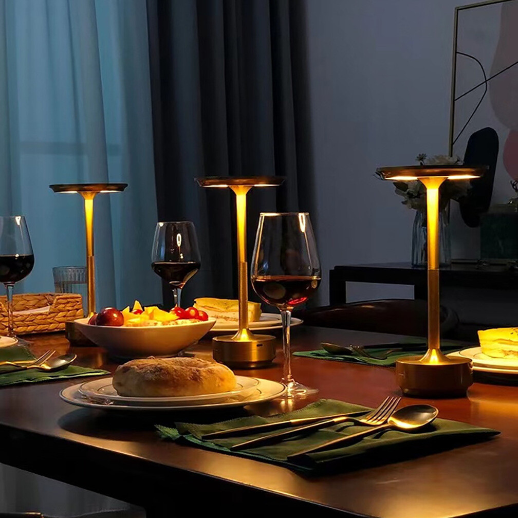 2 pack Dimmable LED Table Desk Lamp Night Light USB Chargeable Wireless Touch