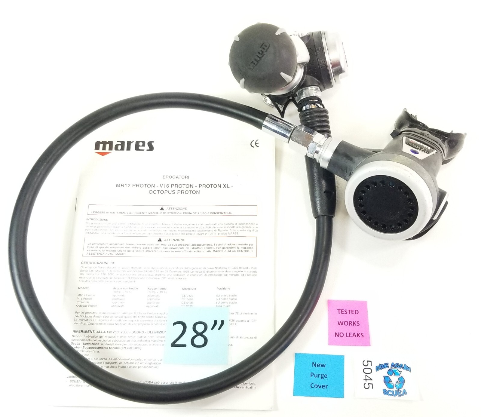 Mares Proton XL 1st & 2nd Stage Scuba Dive Regulator Set Yoke              #5045