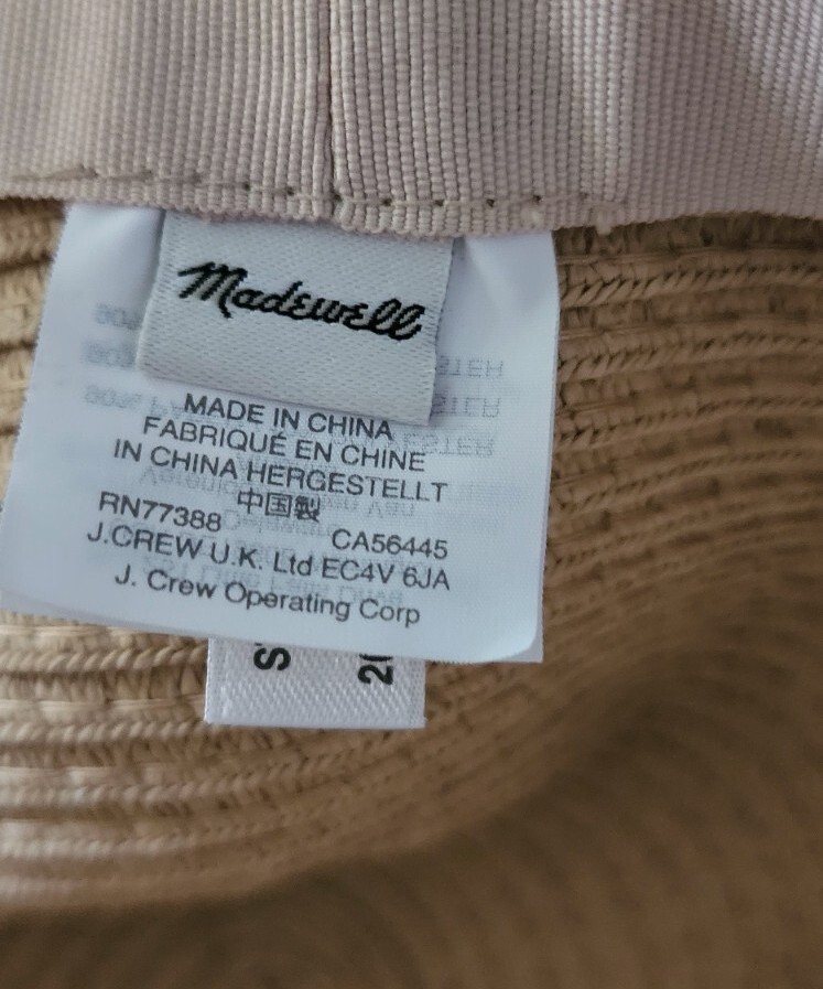 Madewell paper beach ⛱️ vacation hat M-L H6578