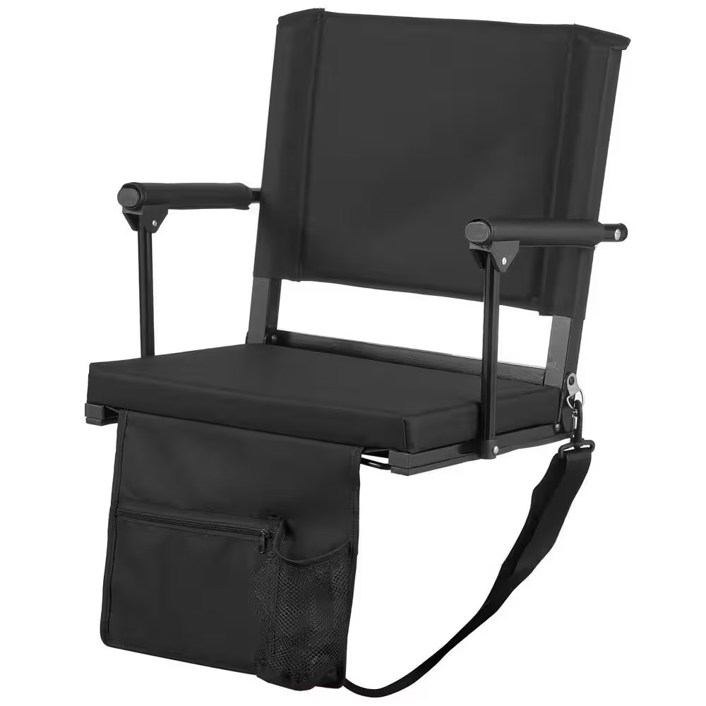 Stadium Seat, Portable Bleacher Seat with Armrest, Back Support and Thick Cushio