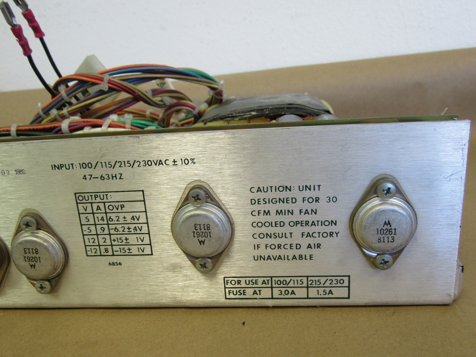 POWER-ONE DC POWER SUPPLY CP291A, ITEM A