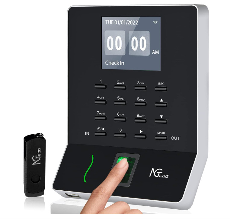 APP Time Clock for Small Business, Fingerprint Biometric & PIN Clocking System,