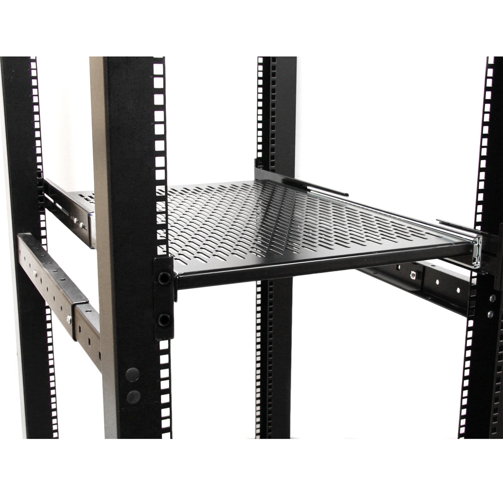 StarTech 2U Adjustable Mounting Depth Vented Sliding Rack Mount Shelf - 50lb