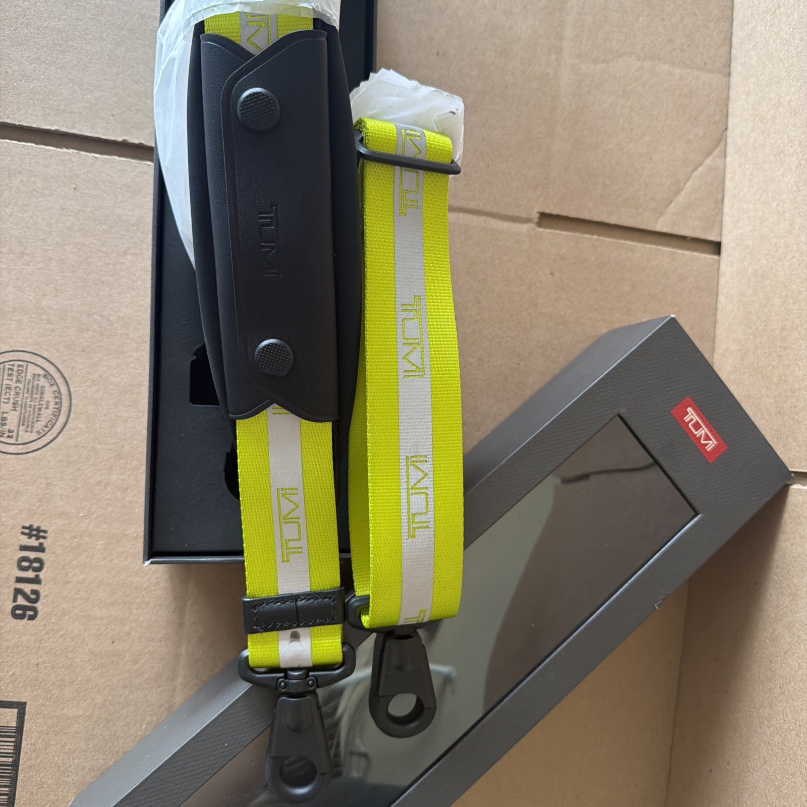 TUMI Accents Custom Shoulder Strap Grey/Bright Lime