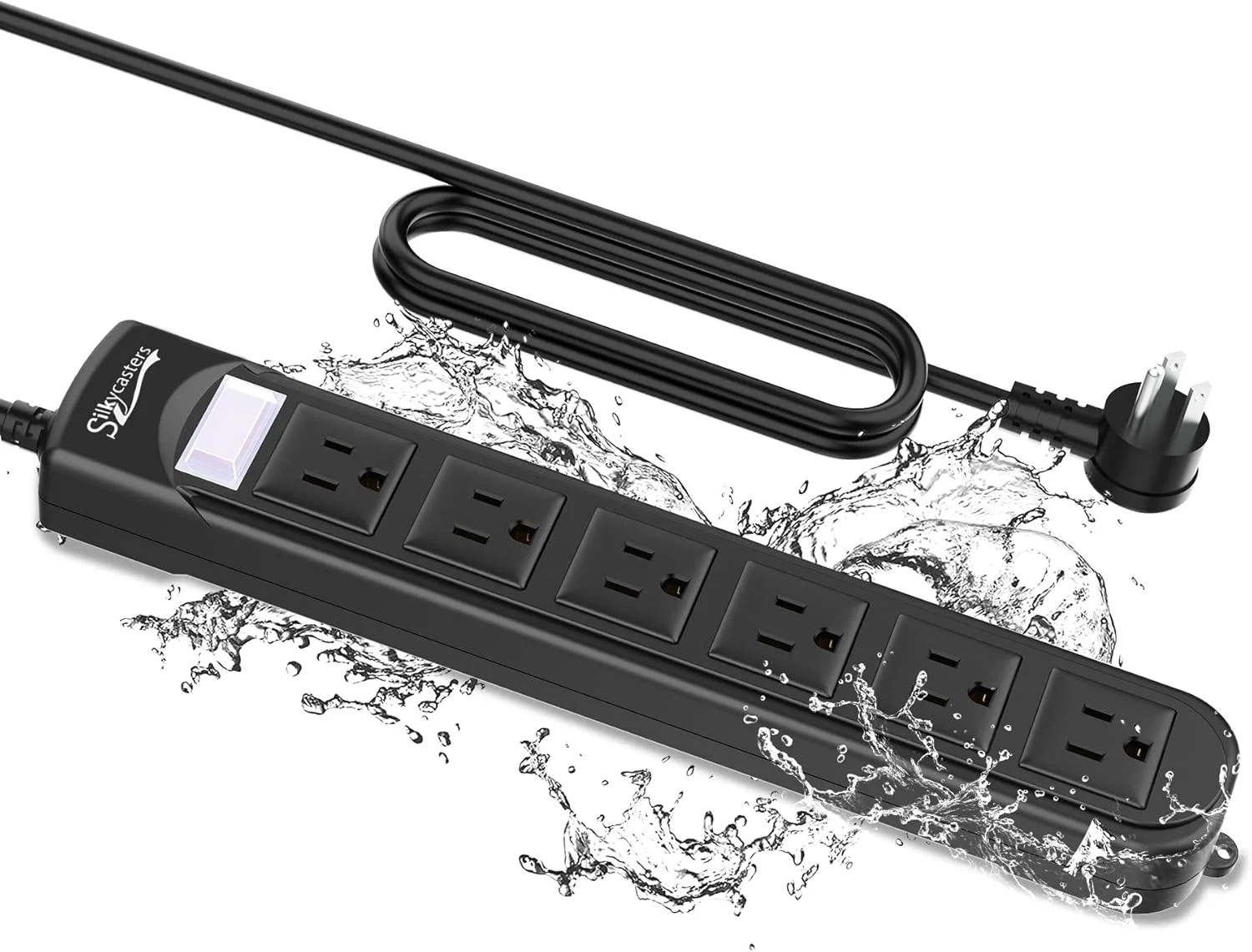 Outdoor Power Strip Weatherproof, Waterproof Surge Protector 6 Outlets, 6 FT Ext