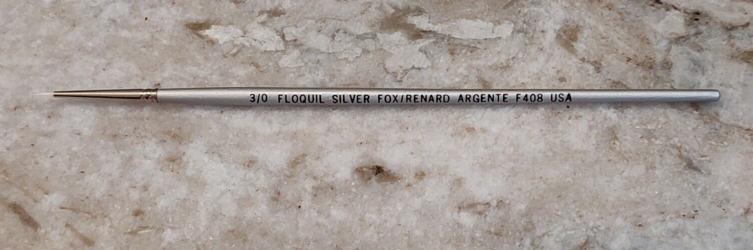 FLOQUIL PAINT BRUSH - 3/0 F408 SILVER FOX - MADE IN THE USA