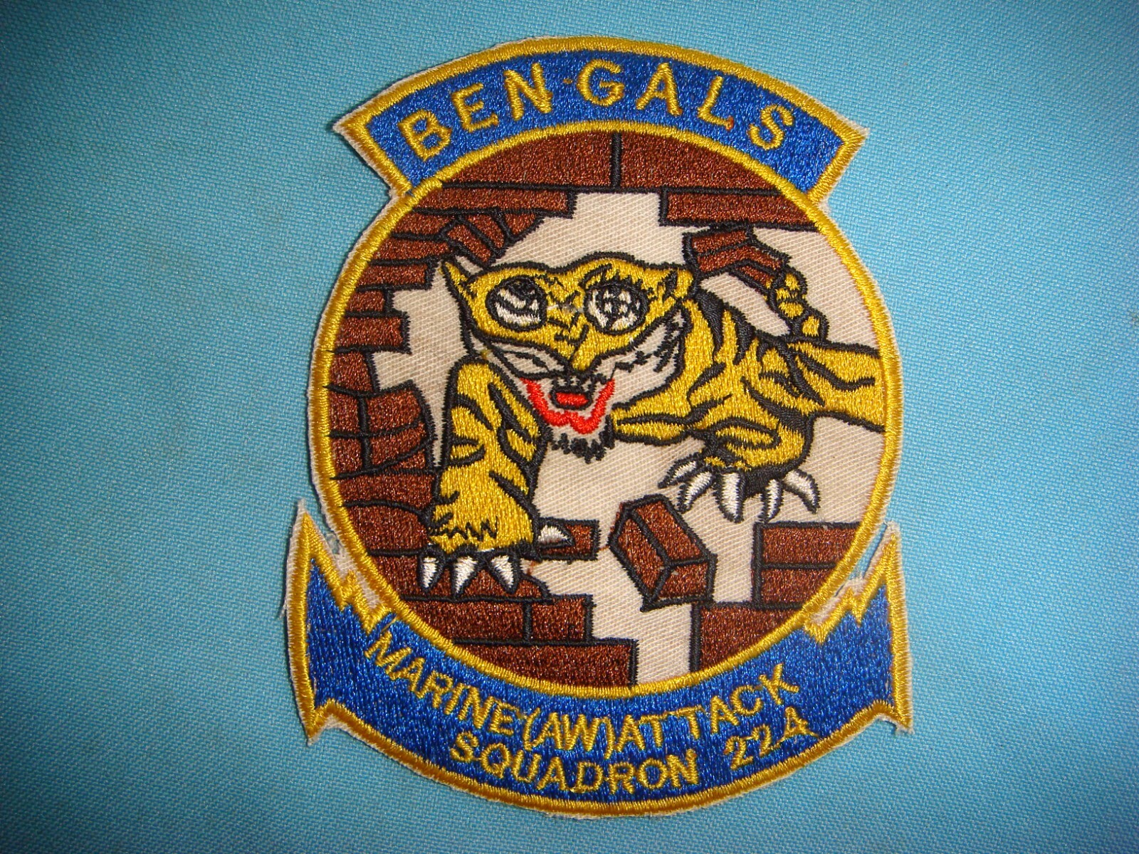VIETNAM WAR PATCH, USMC MARINE (AW) ATTACK SQUADRON 224 BENGALS