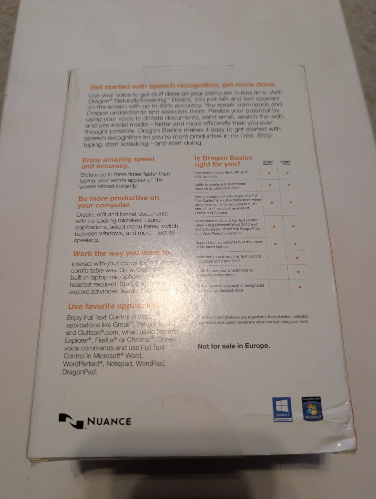 Nuance NaturallySpeaking Basics (Speech Recognition Software) - Opened Box