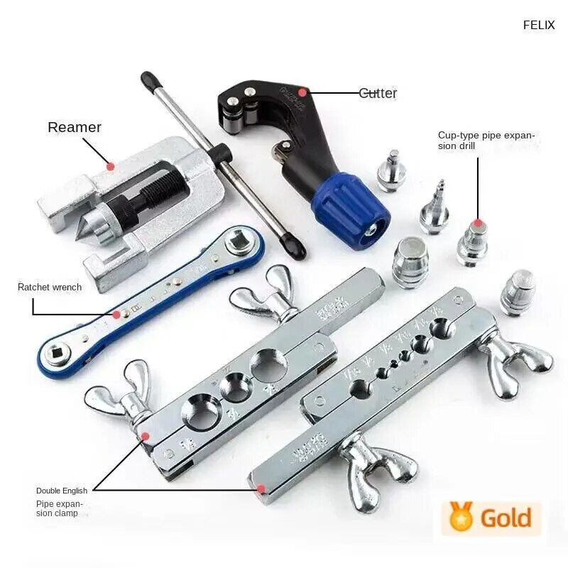 Refrigeration Soft Copper Tube 45 Degree Flaring and Swaging Tool Kit Ct-278