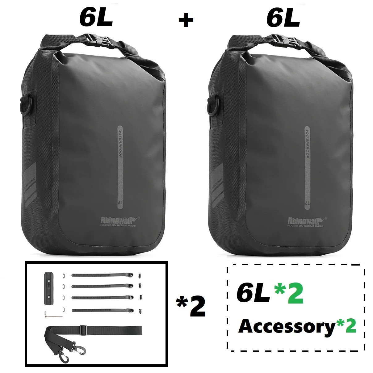 Rhinowalk 2 PCS Bicycle Fork Bag Quick Release Waterproof Electric Scooter Bag