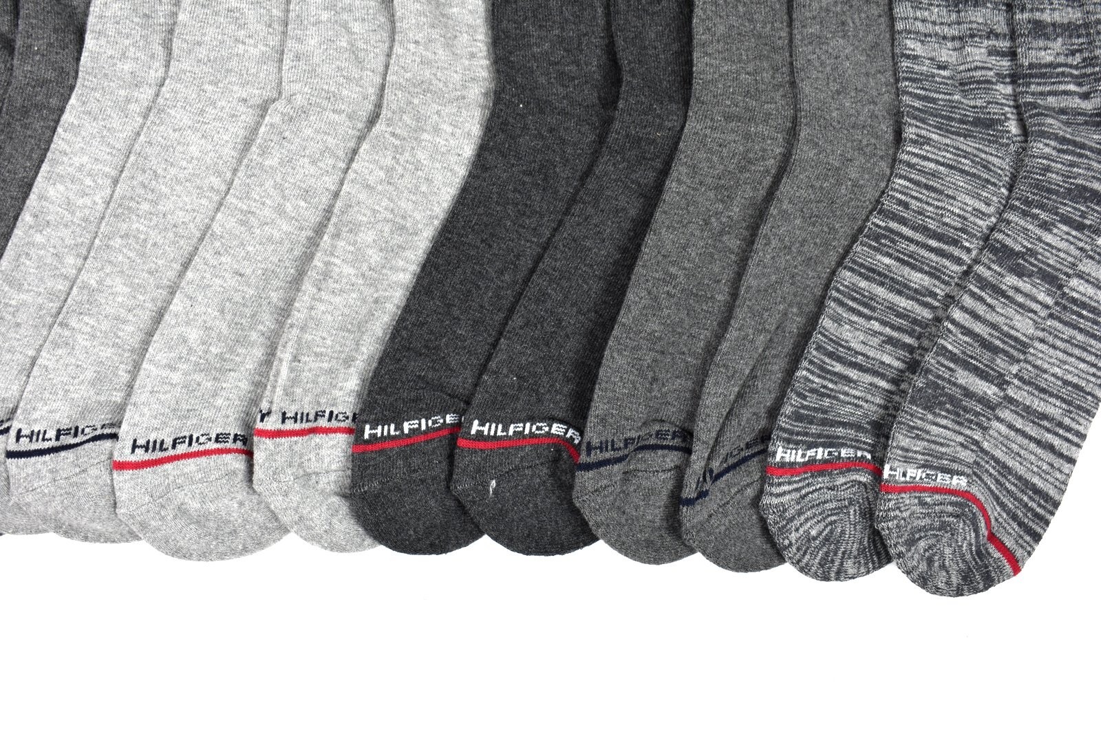 Tommy Hilfiger Men's Cushion Crew Socks 8 Pairs, Fit Men's Shoe Size 7-12