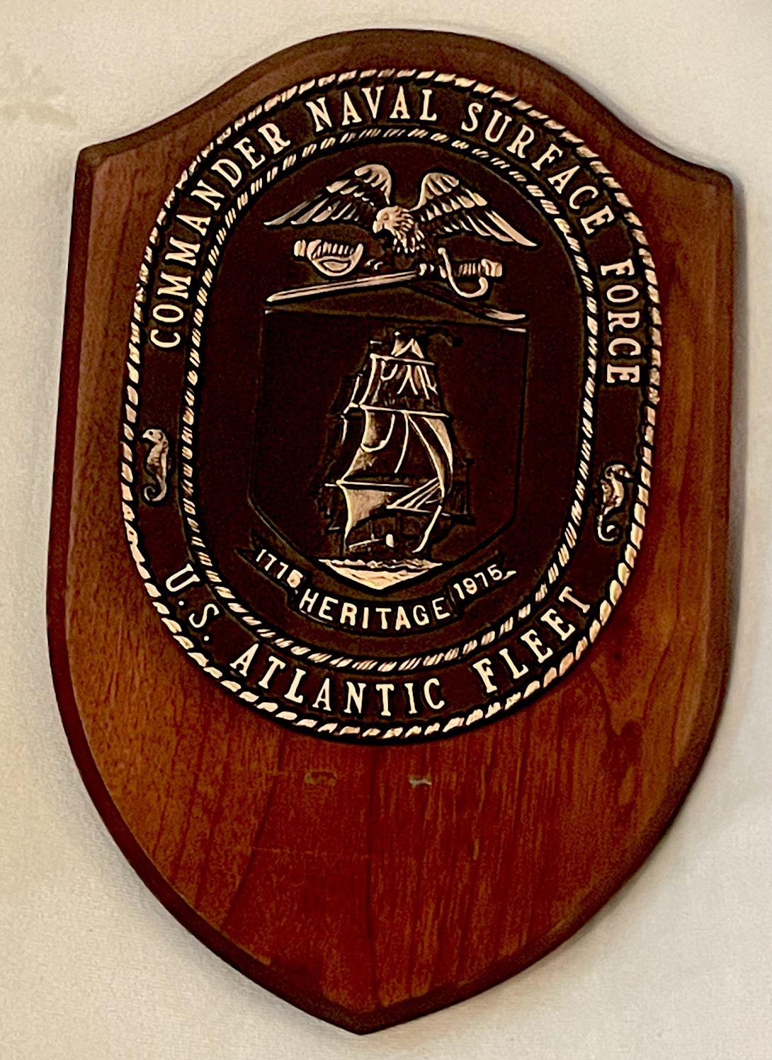 Commander Naval Surface Force U.S Atlantic Fleet Bronze Plaque 1776 1976 Navy