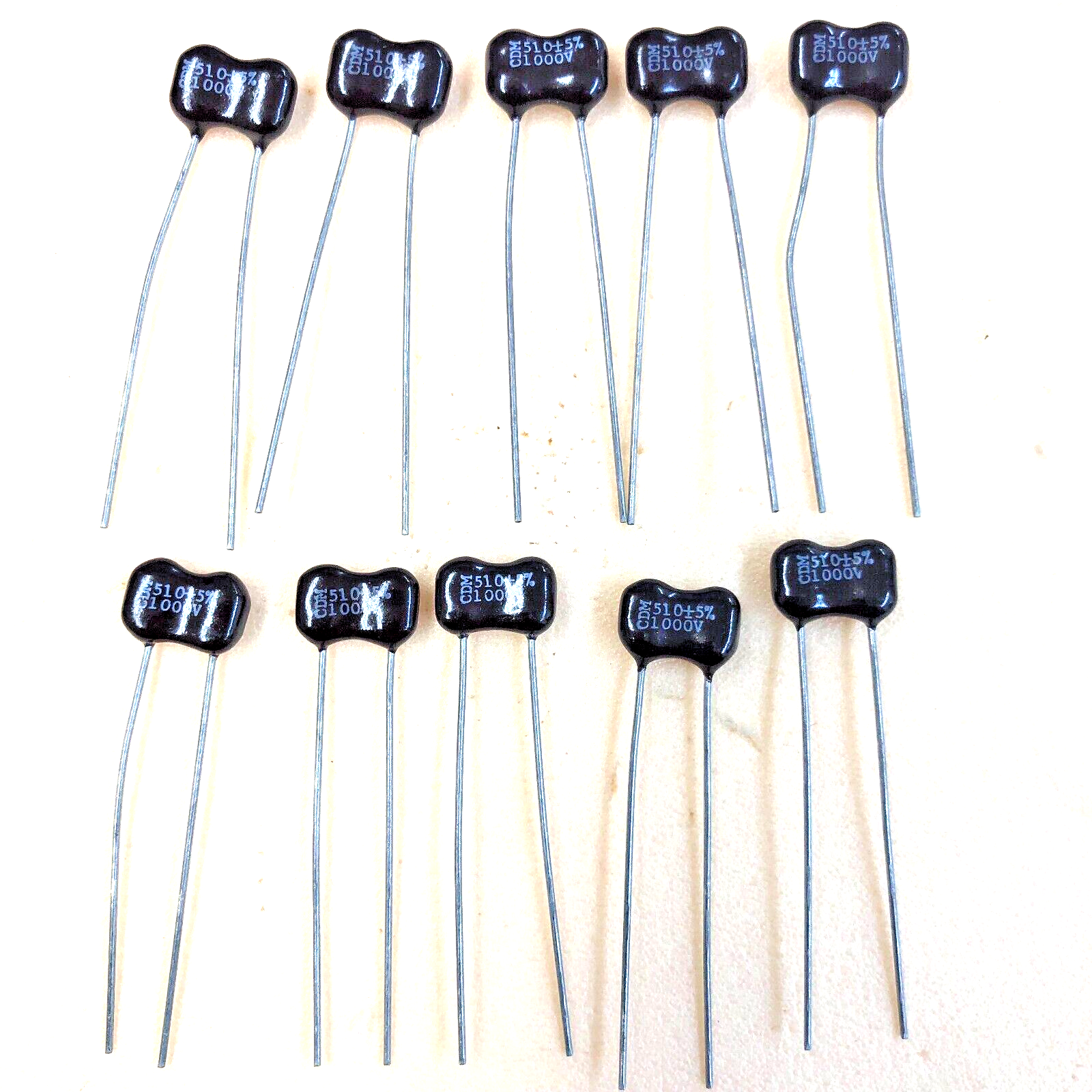 ( 10 PCS ) 510pF 1000V 5% Mica Dipped Capacitor Cornell Dubilier